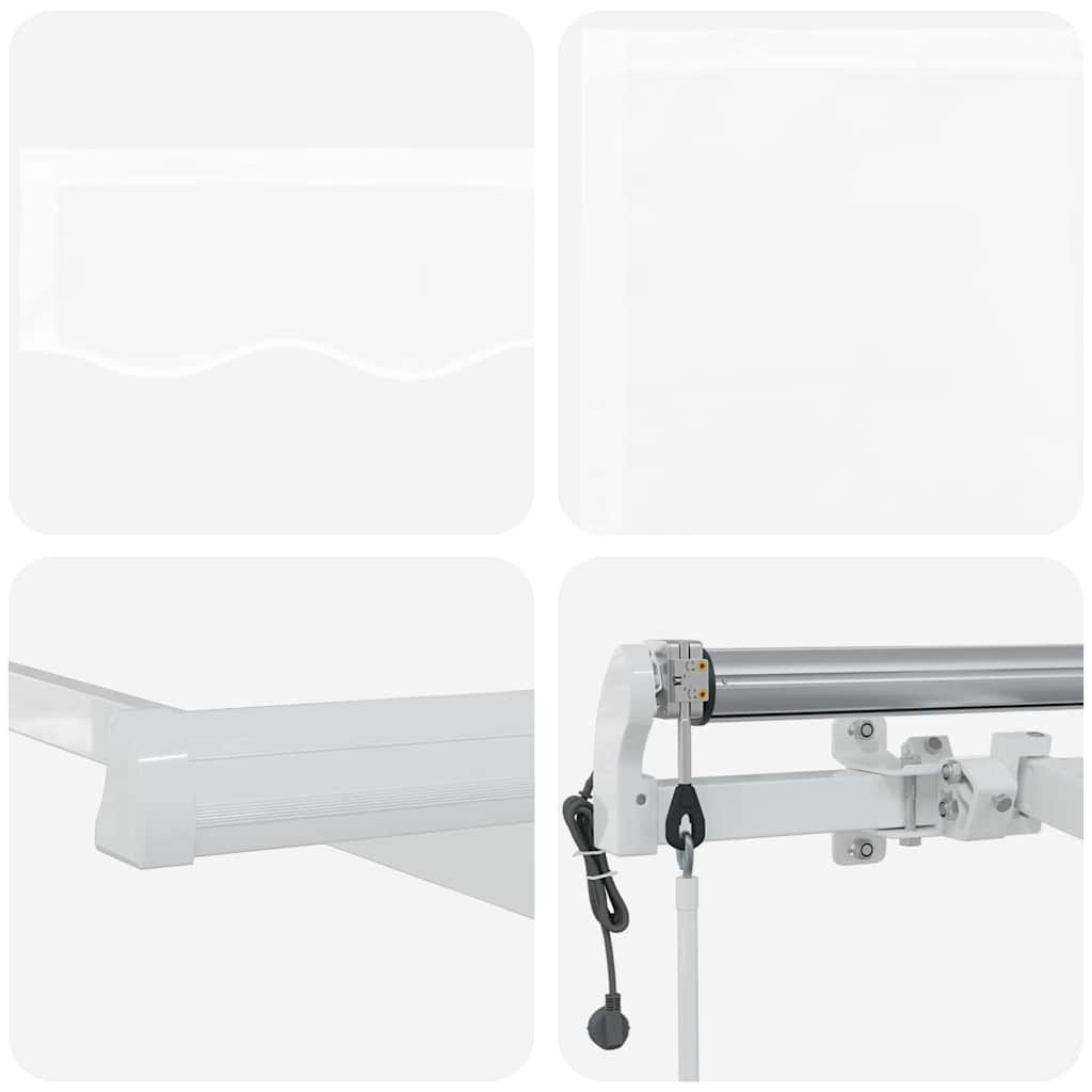 Retractable Awning White 400 x 200 cm Polyester, Aluminium