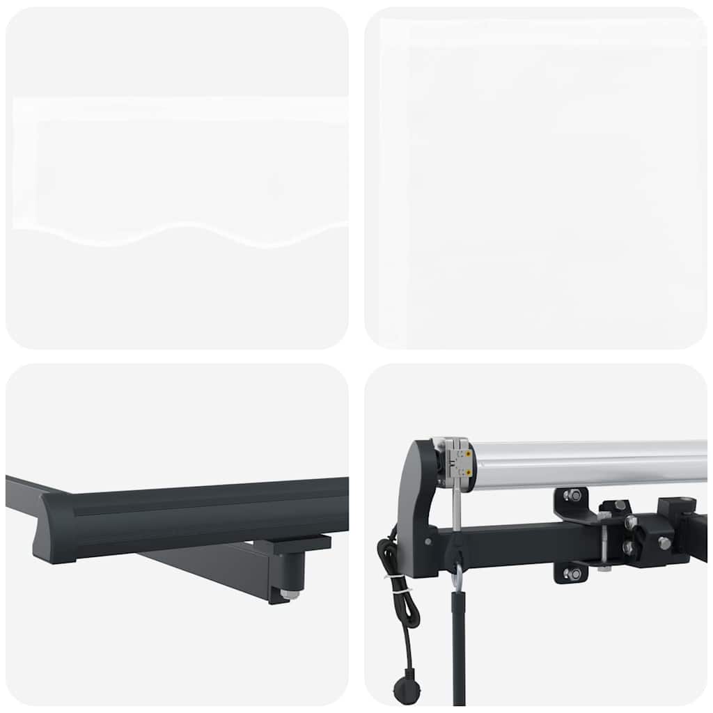 Retractable Awning White 400 x 200 cm Polyester, Aluminium