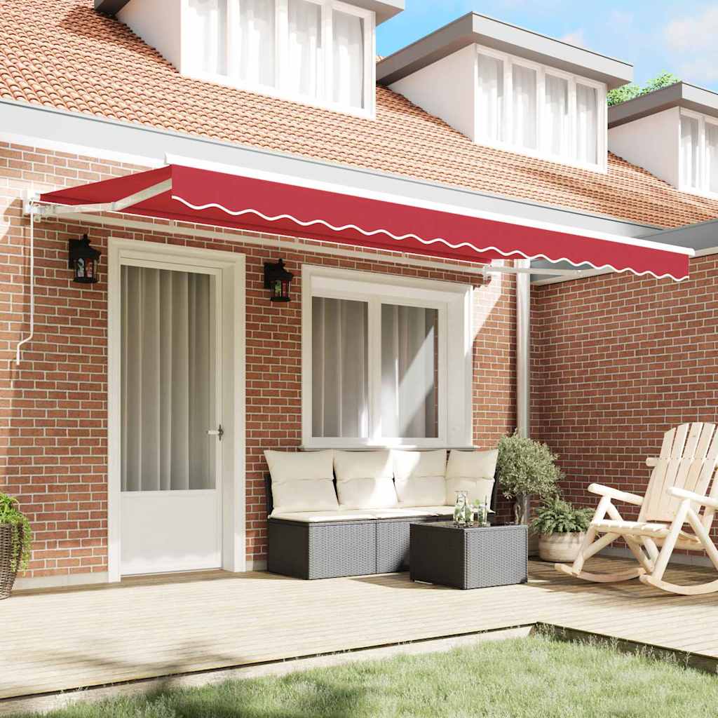 Retractable Awning Manual Red 400x200 cm Fabric