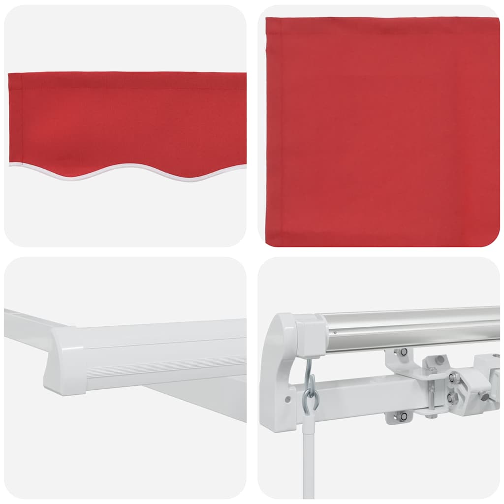 Retractable Awning Red 400 x 200 cm Polyester, Aluminium