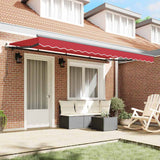 Retractable Awning Red 400 x 200 cm Polyester, Aluminium