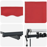 Retractable Awning Red 400 x 200 cm Polyester and Aluminium
