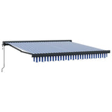 Retractable Awning Blue and white 300 x 250 cm Fabric, Metal