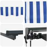 Retractable Awning Blue and White 300x250 cm Fabric