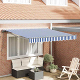 Retractable Awning Blue and White 300x250 cm Fabric