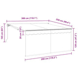 Retractable Awning Blue and white 300 x 250 cm Fabric