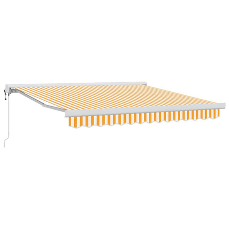 Retractable Awning Yellow and white 300 x 250 cm Fabric, Metal