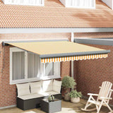 Retractable Awning Yellow and White 300 x 250 cm