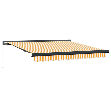 Retractable Awning Yellow and White 300 x 250 cm