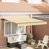 Retractable Awning Manual Yellow and White 300x250 cm Fabric