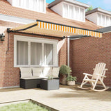 Retractable Awning Manual Yellow and White 300x250 cm Fabric