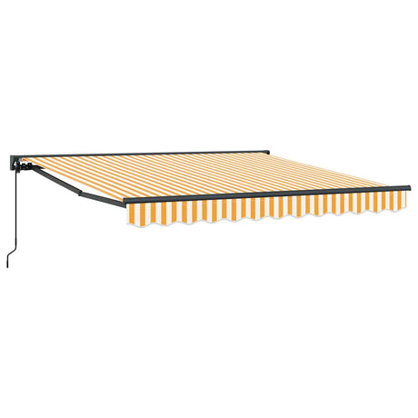 Retractable Awning Manual Yellow and White 300x250 cm Fabric