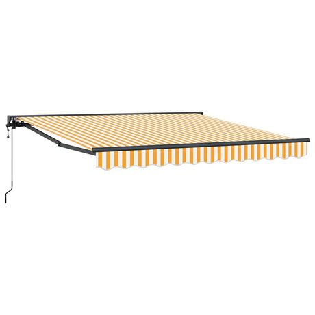Retractable Awning Yellow and White 300x250 cm Fabric