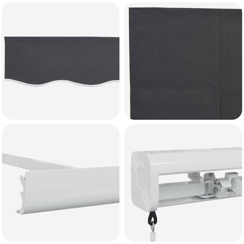 Retractable Awning Anthracite 300 x 250 cm Fabric, Metal
