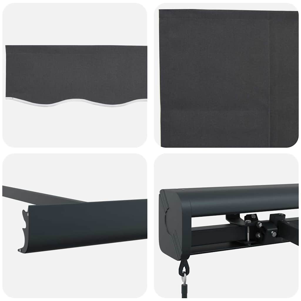 Retractable Awning Anthracite 300 x 250 cm Fabric, Metal