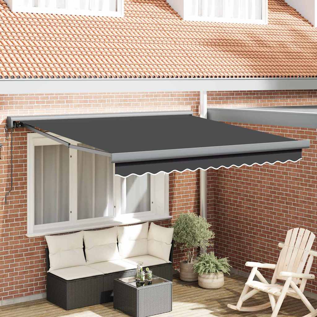 Retractable Awning Manual Anthracite 300 x 250 cm Fabric, Metal