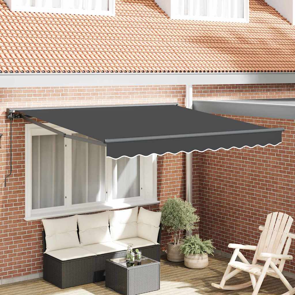 Retractable Awning Manual Anthracite 300x250 cm Fabric