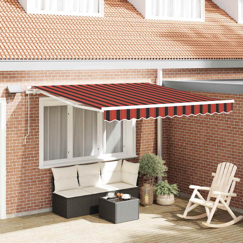 Retractable Awning with Manual 300 x 250 cm Orange and brown
