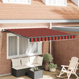 Retractable Awning Manual Orange and brown 300 x 250 cm