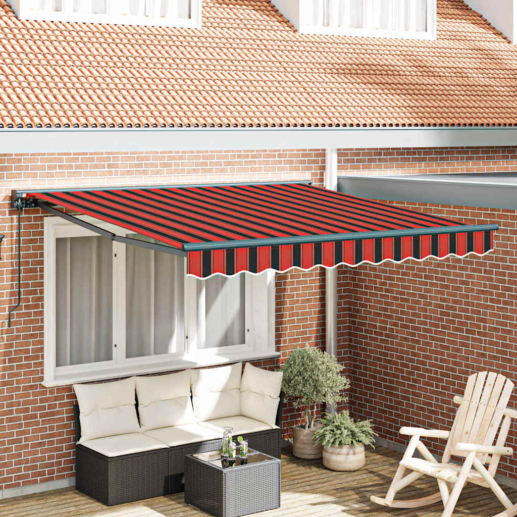 Retractable Awning Manual Orange and Brown 300x250 cm Fabric