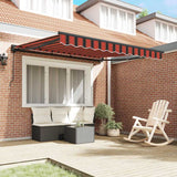 Retractable Awning Manual Orange and Brown 300x250 cm Fabric