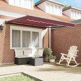 Retractable Awning Manual Burgundy Red 300x250 cm Fabric