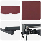 Retractable Awning Burgundy Red 300x250 cm Fabric