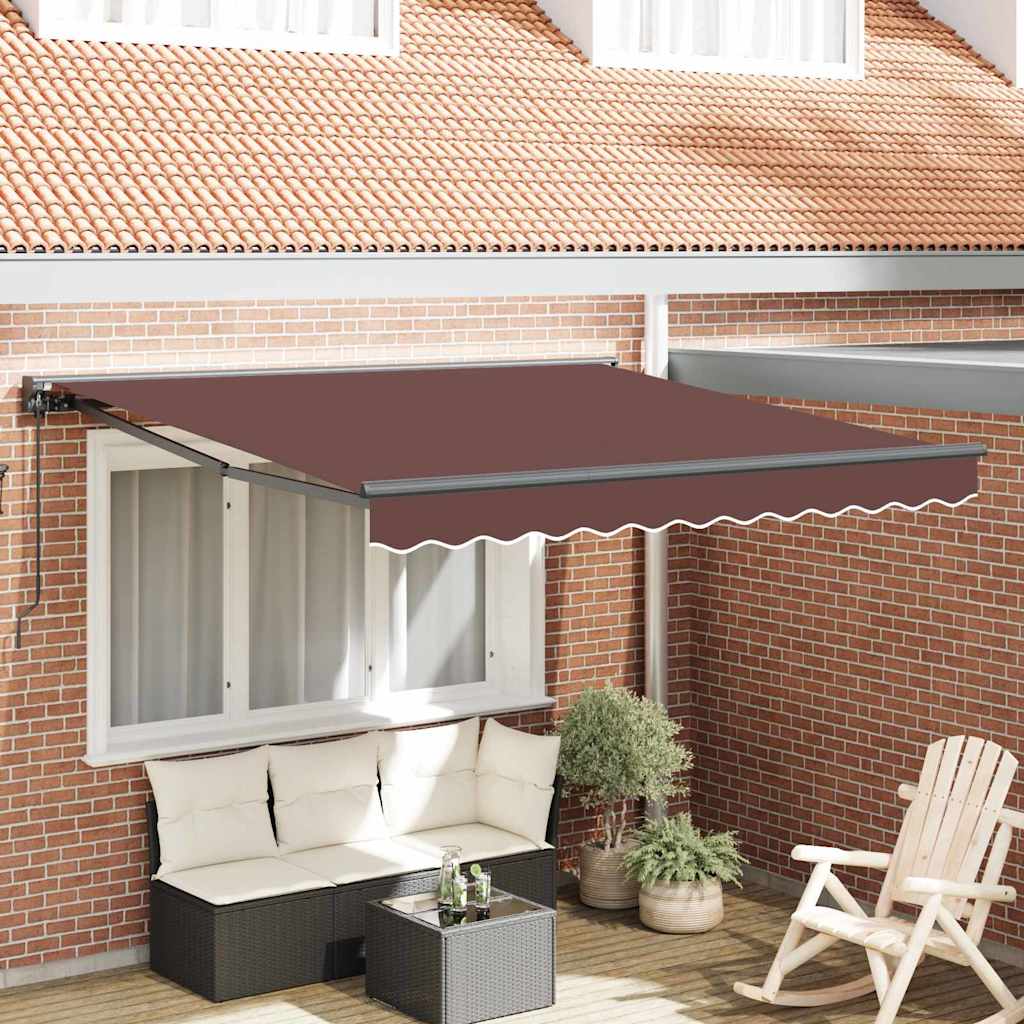 Retractable Awning Manual Brown 300x250 cm Fabric