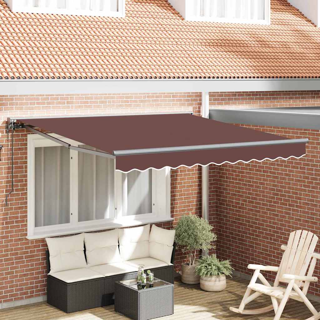 Retractable Awning Manual Brown 300x250 cm Fabric