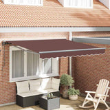 Retractable Awning Manual Brown 300x250 cm Fabric