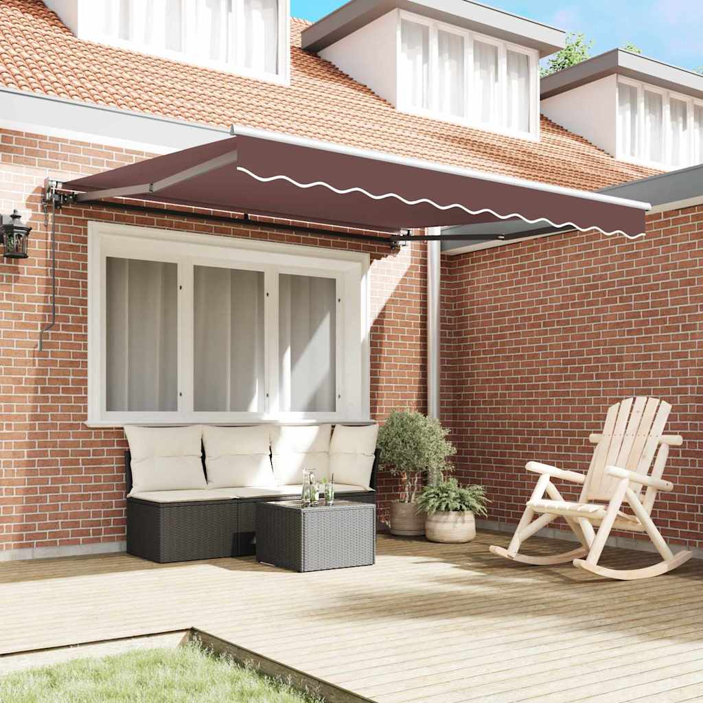 Retractable Awning Manual Brown 300x250 cm Fabric