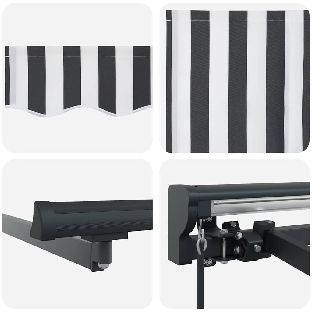 Retractable Awning Anthracite and White 300x250 cm Fabric