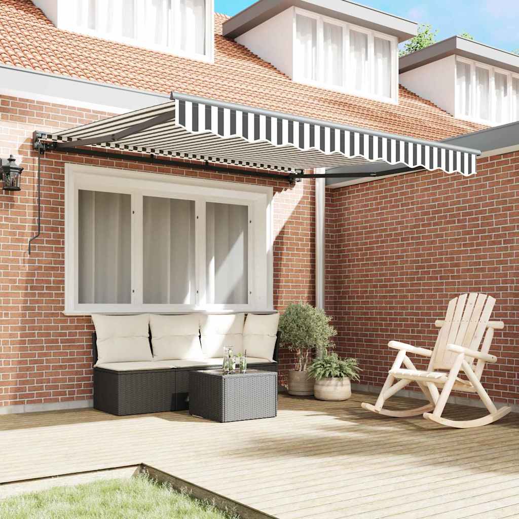 Retractable Awning Anthracite and White 300x250 cm Fabric