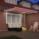 Retractable Awning with Manual 300 x 250 cm Red and white