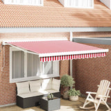 Retractable Awning Red and white 300 x 250 cm Fabric, Metal