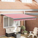 Retractable Awning Red and white 300 x 250 cm Fabric, Metal