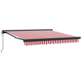 Retractable Awning Red and white 300 x 250 cm Fabric, Metal