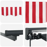 Retractable Awning Red and White Stripe 300x250 cm Fabric