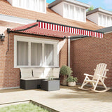 Retractable Awning Red and White Stripe 300x250 cm Fabric