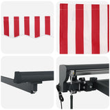 Retractable Awning Red and White Stripe 300x250 cm Fabric