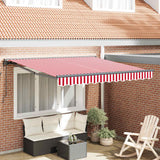 Retractable Awning Red and White Stripe 300x250 cm Fabric