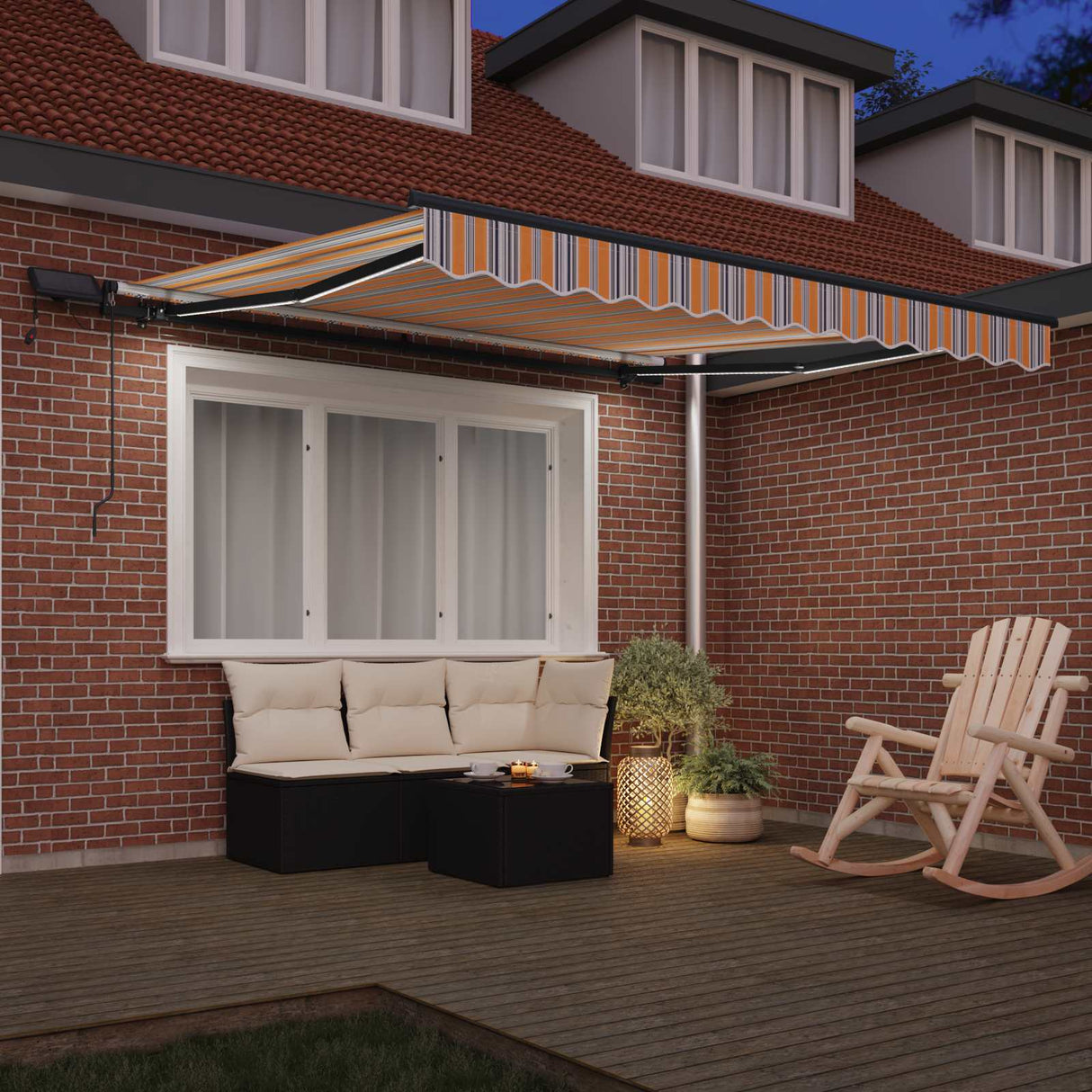 Retractable Awning Manual Multicolour 300 x 250 cm Fabric