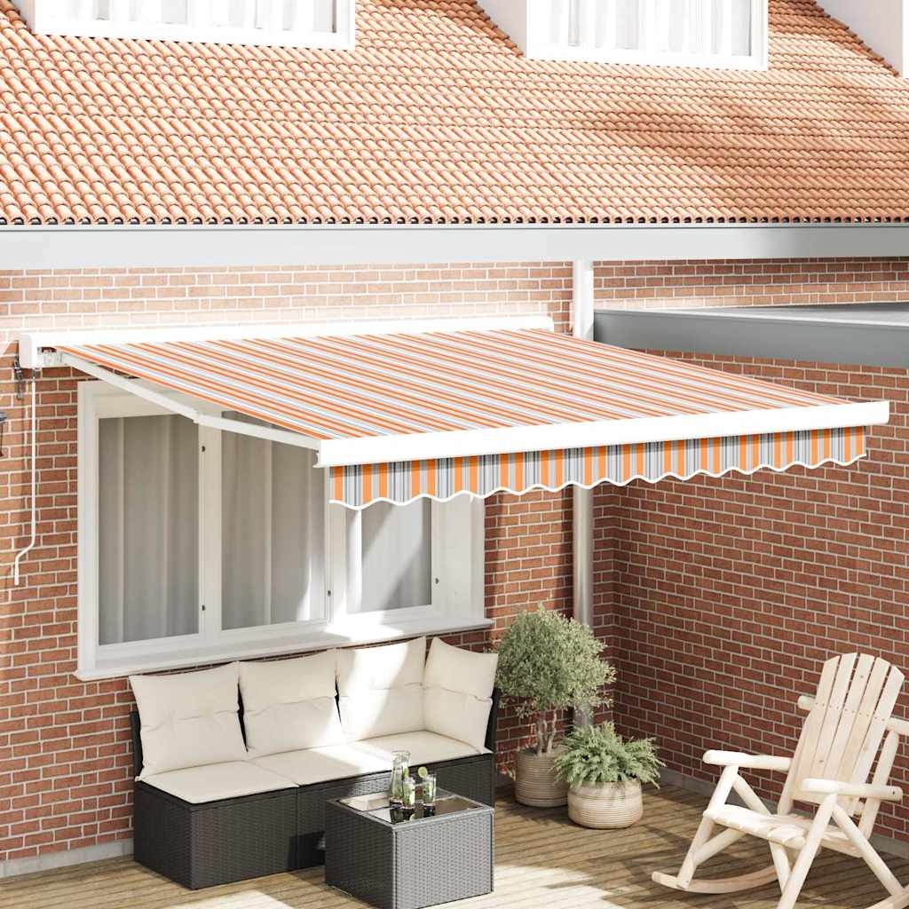 Retractable Awning Multicolour 300 x 250 cm Fabric, Metal
