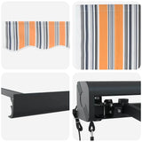 Retractable Awning Multicolour 300 x 250 cm Fabric, Metal