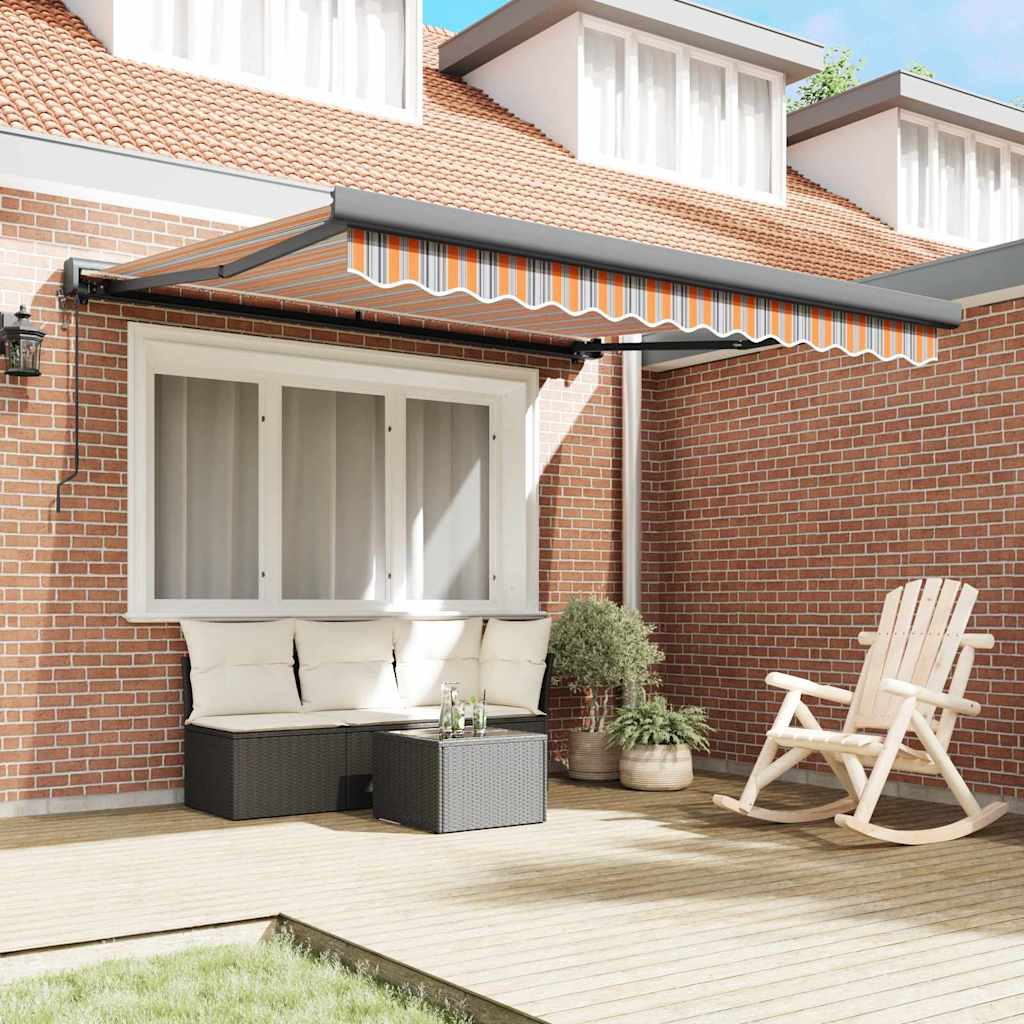 Retractable Awning Multicolour 300 x 250 cm Fabric, Metal