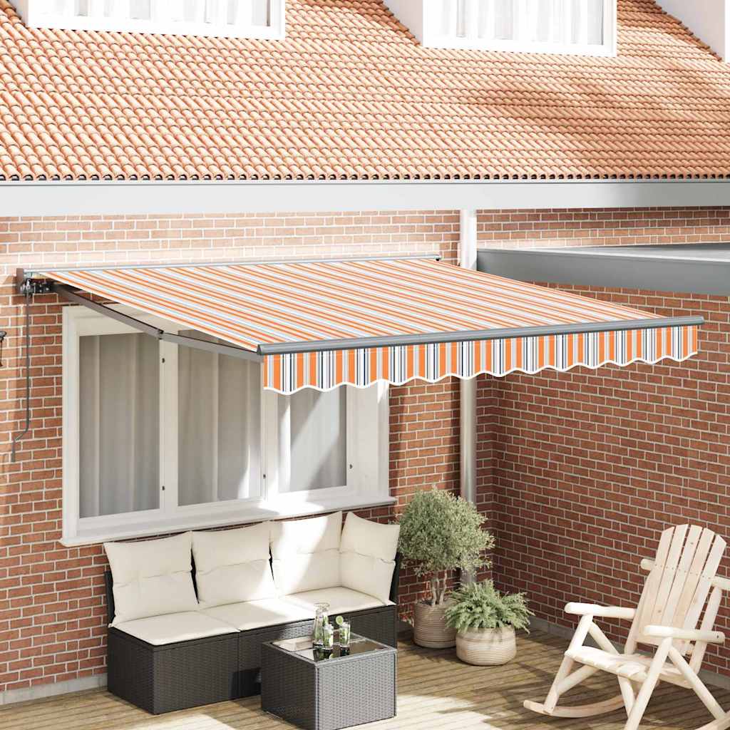 Retractable Awning Manual Multicolour Stripe 300x250 cm Fabric