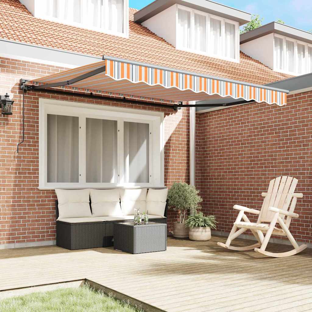 Retractable Awning Manual Multicolour Stripe 300x250 cm Fabric