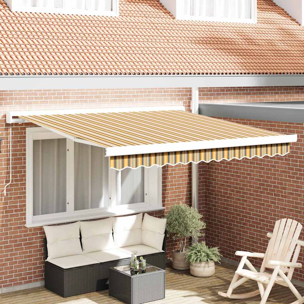 Retractable Awning Multicolour 300 x 250 cm Fabric, Metal