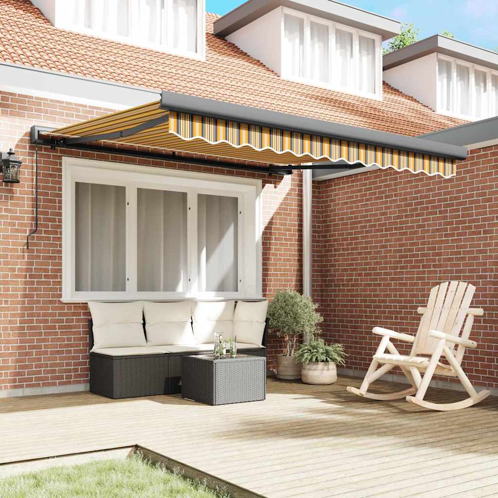 Retractable Awning Multicolour 300 x 250 cm Fabric, Metal