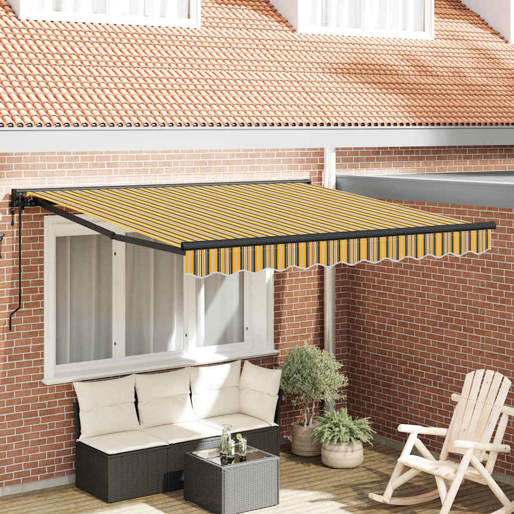 Retractable Awning Multicolour Stripe 300x250 cm Fabric